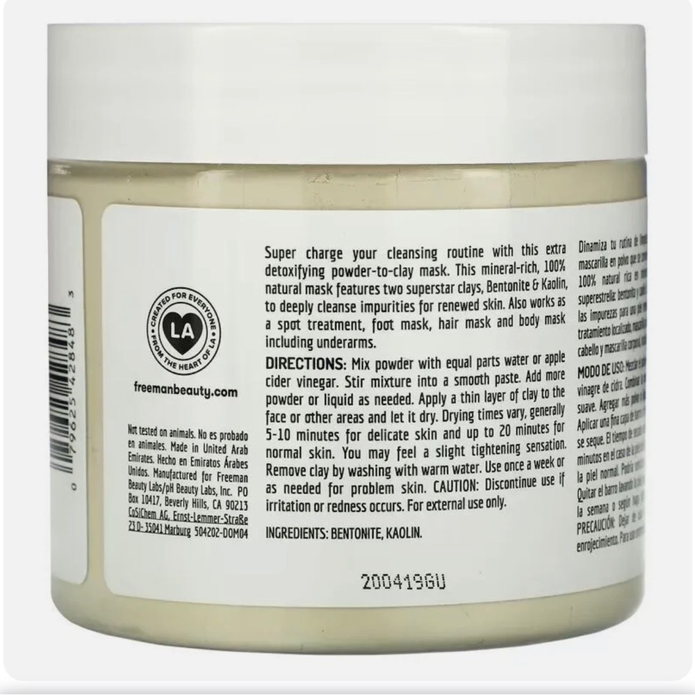 Deep Cleansing Powder-To-Clay Mask, spot treatment, foot & hair mask - Picture 3 of 3